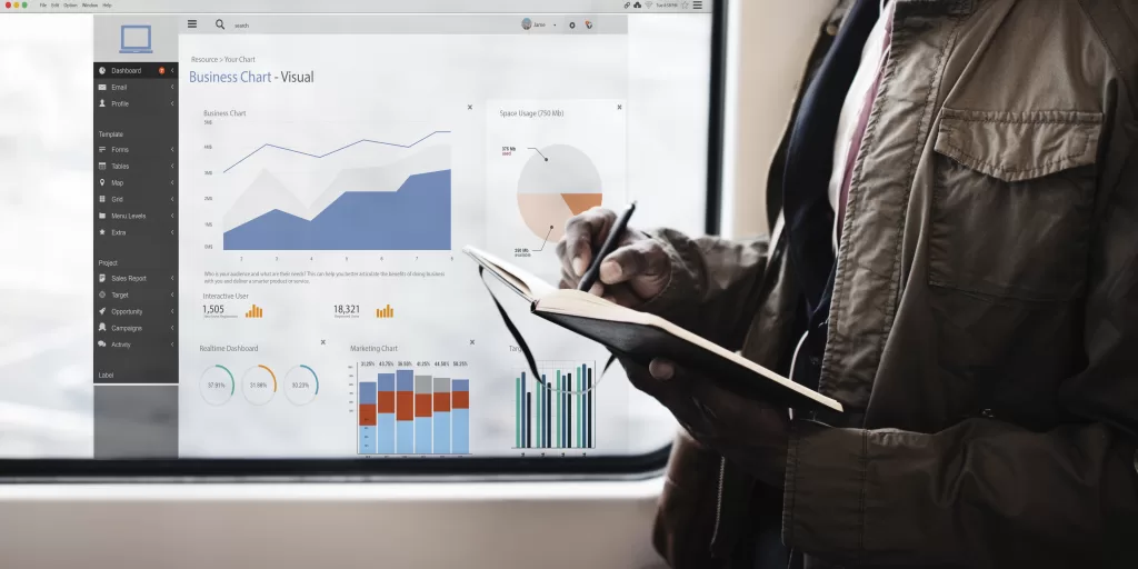 Business Chart Visual Graphics Report Concept