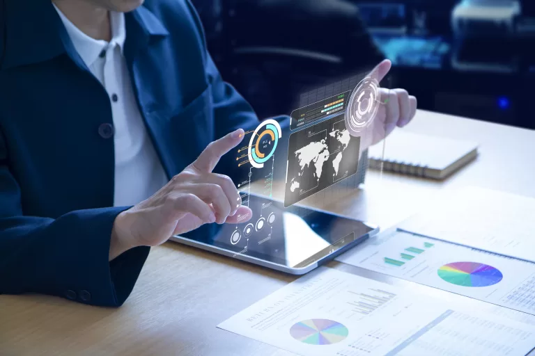 Futuristic business investment information technology