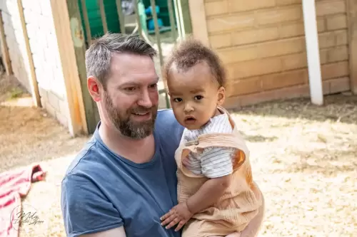 man with a child